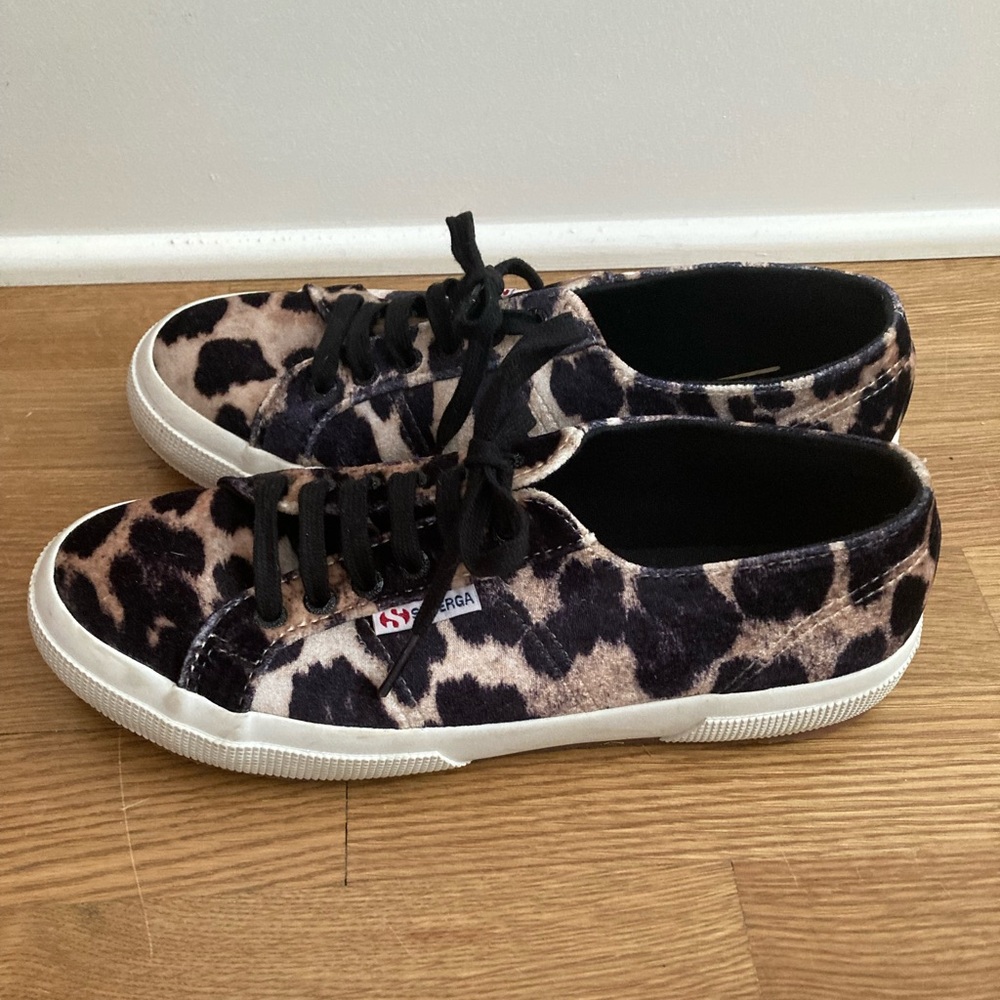 Superga printed platform sneaker,  size 9